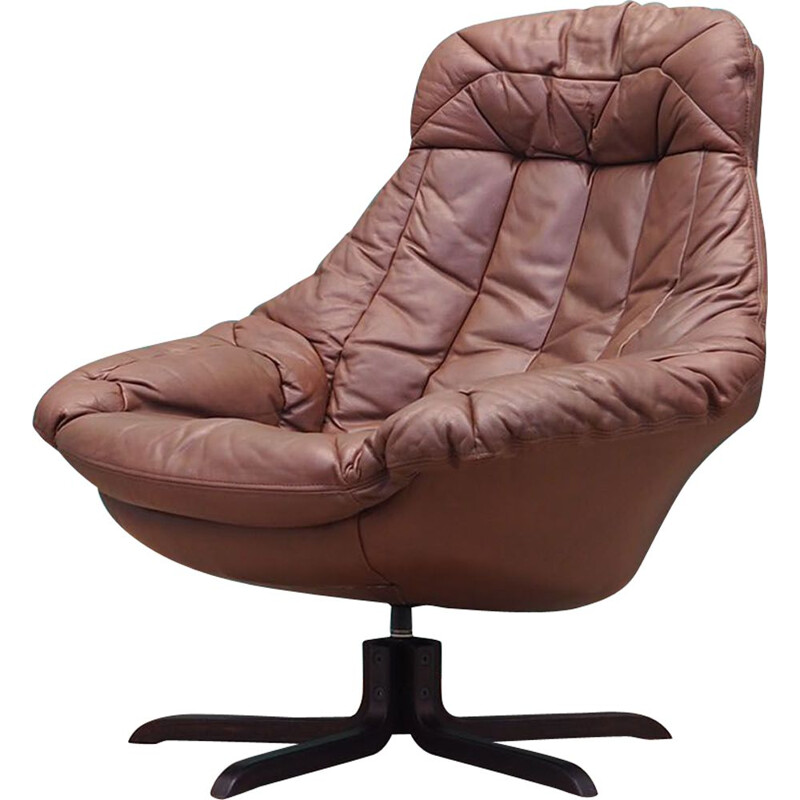 Vintage leather armchair by H.W. Klein Denmark 1960s