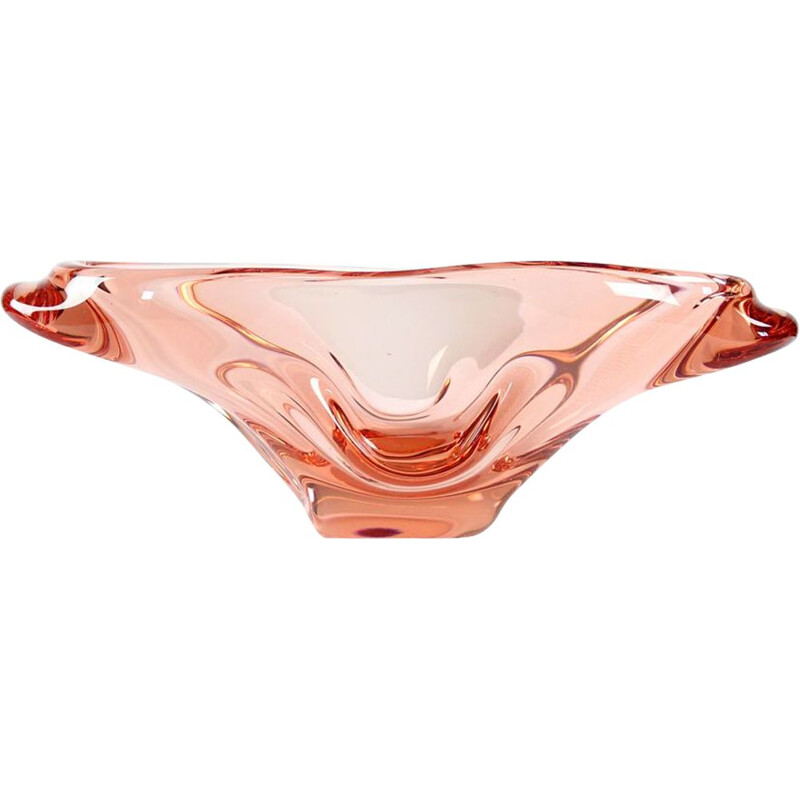 Vintage artistic glass bowl by Josef Hospodka 1960s