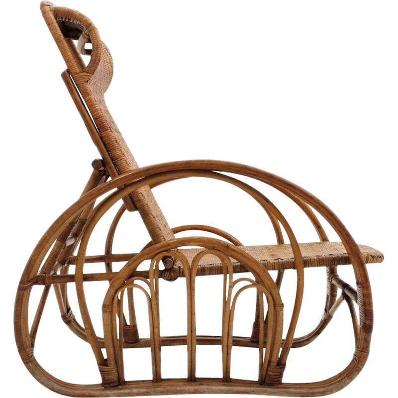 Vintage rotan fauteuil Italië 1950