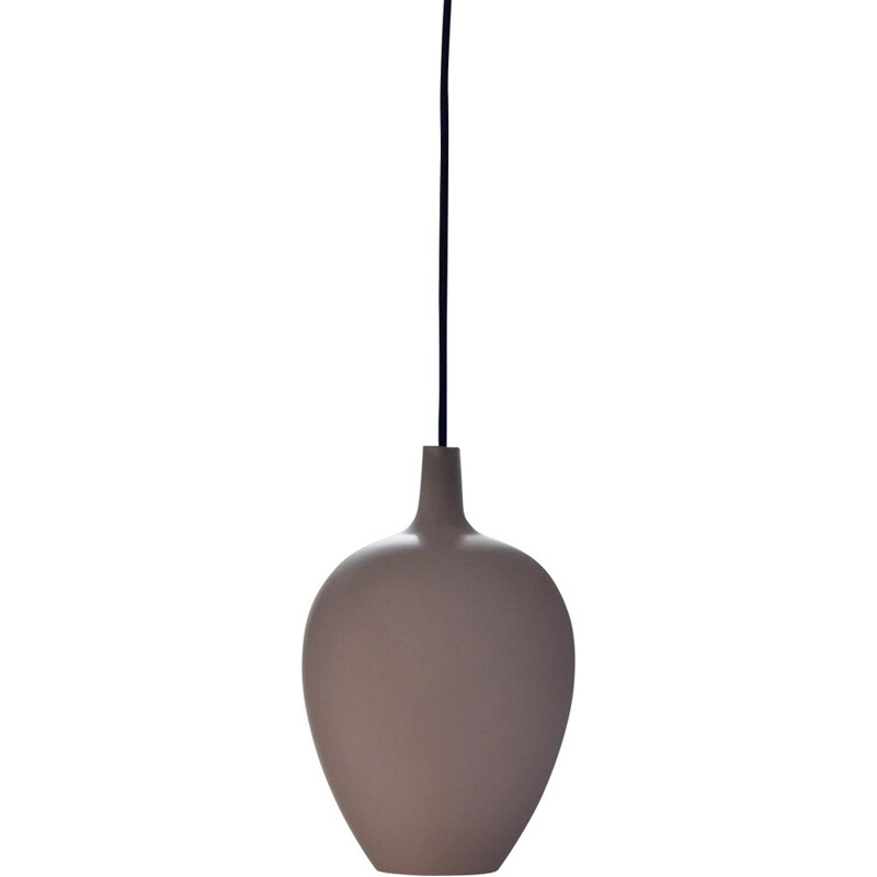 Vintage witte glazen hanglamp van Jo Hammerborg, Denemarken 1963