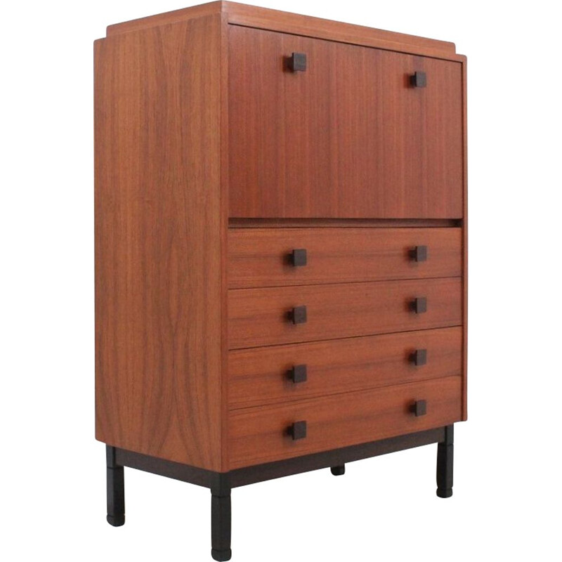 Vintage teak compact wardrobe Italy 1950s