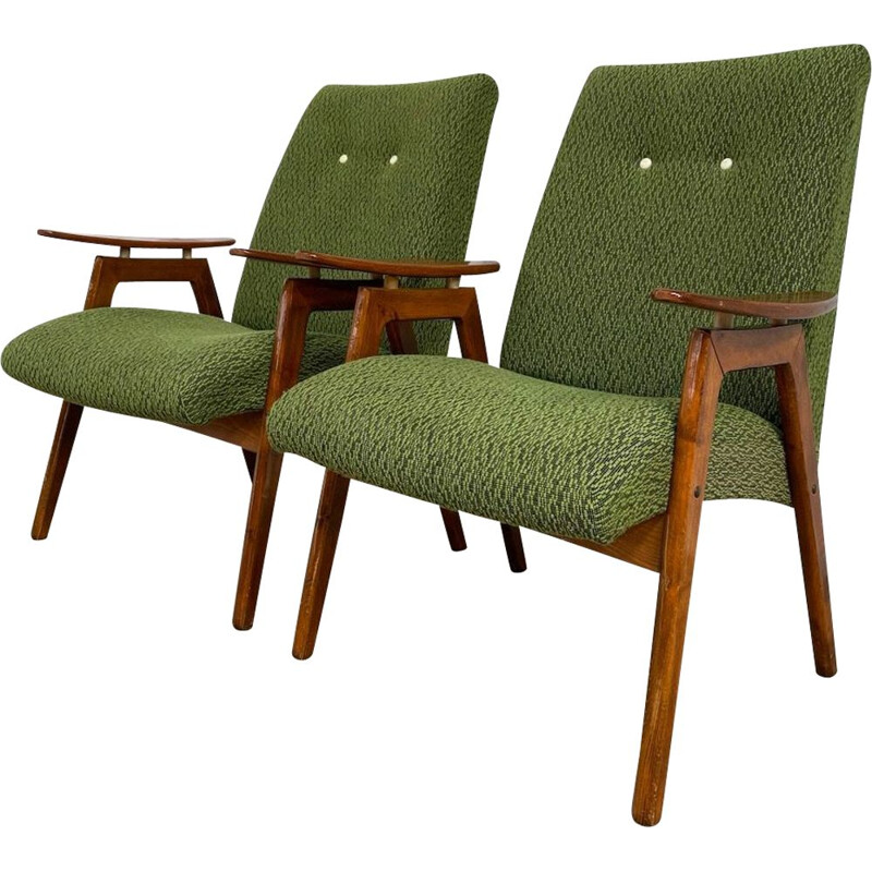 Pair of vintage armchairs by J.Smidek 1960s