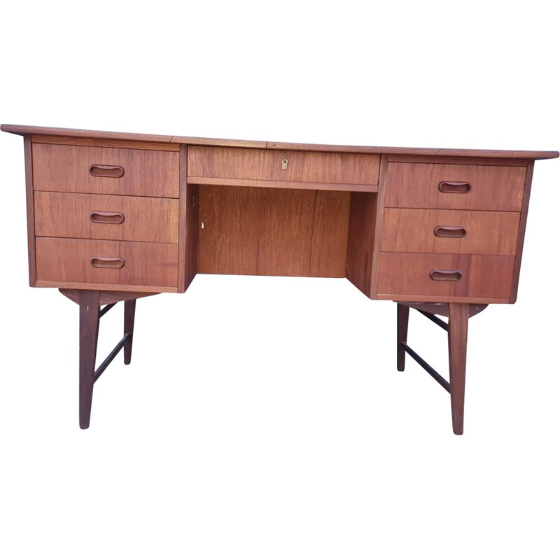 Vintage teak free standing desk Denmark 1960s