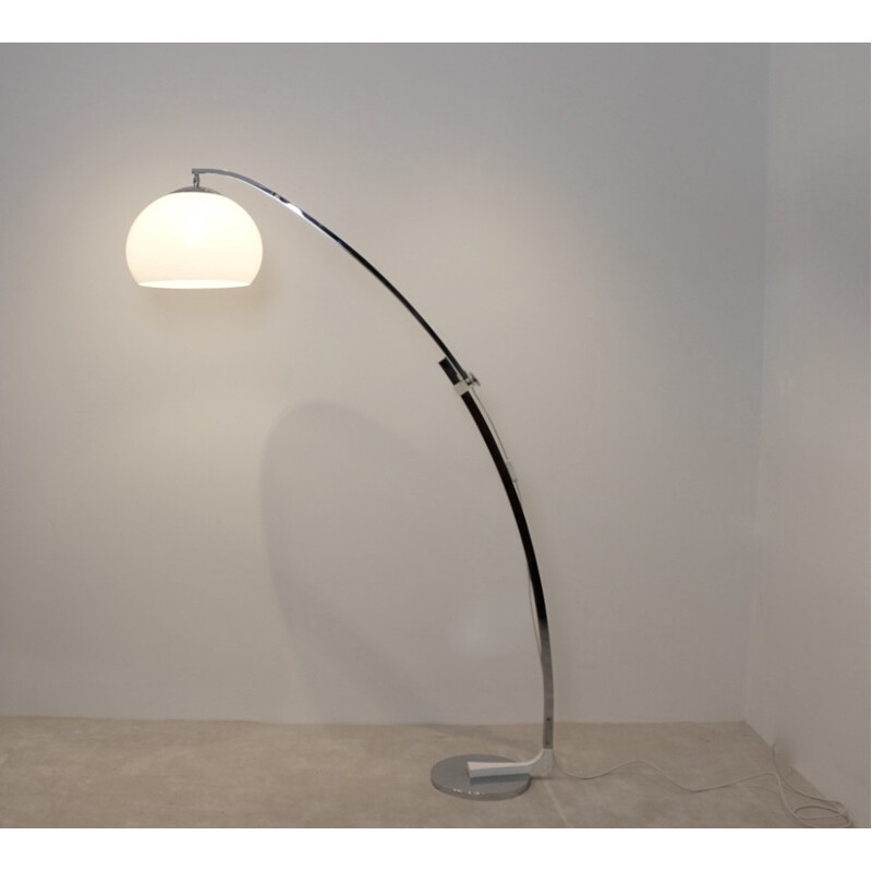 Italian Reggiani floor lamp in chromed steel and plastic, Goffredo REGGIANI - 1960s