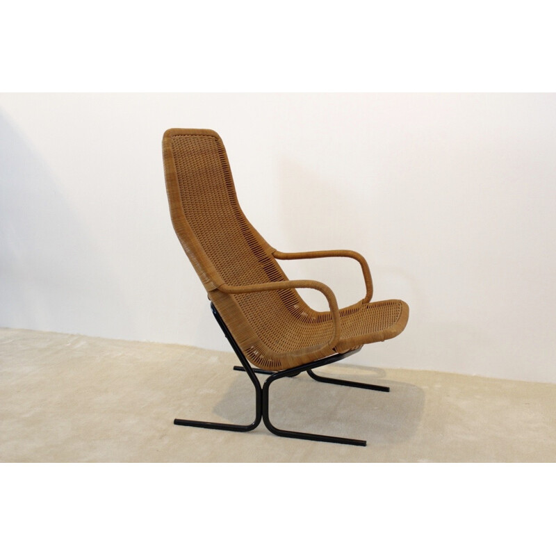 "514" Rohé Noordwolde lounge armchair in wicker, Dirk VAN SLIEDREGT - 1961