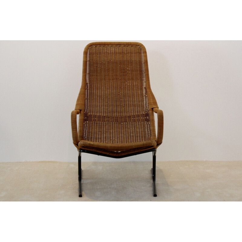 "514" Rohé Noordwolde lounge armchair in wicker, Dirk VAN SLIEDREGT - 1961