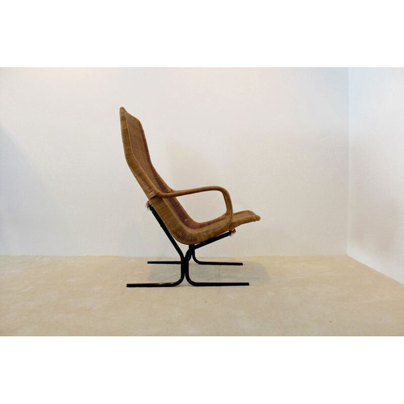 Fauteuil lounge "514" Rohé Noordwolde en osier, Dirk VAN SLIEDREGT - 1961