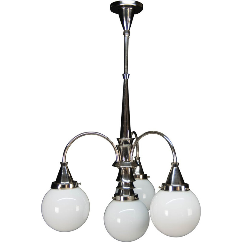 Candelabro cromado Vintage de 4 chamas, 1930