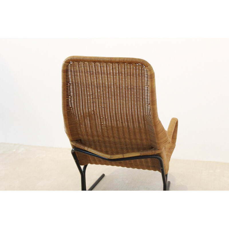 "514" Rohé Noordwolde lounge armchair in wicker, Dirk VAN SLIEDREGT - 1961