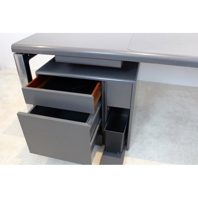 Tecno desk in aluminium, Oslvaldo BORSANI - 1970s