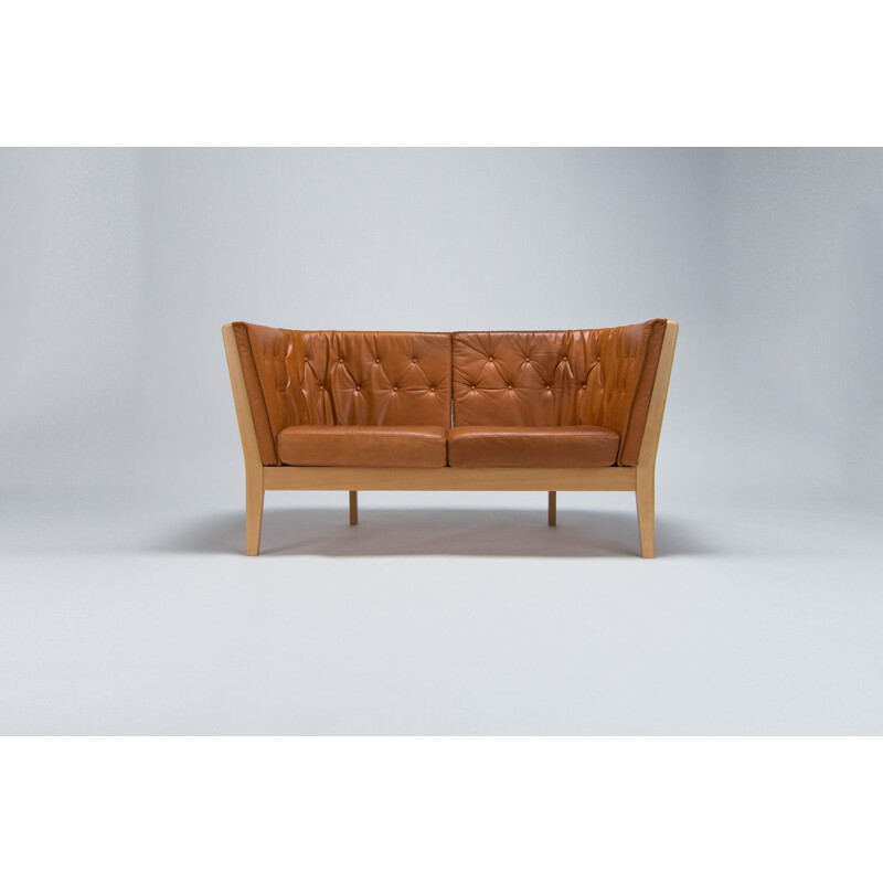 Vintage leather sofa by Stouby Denmark 1970s