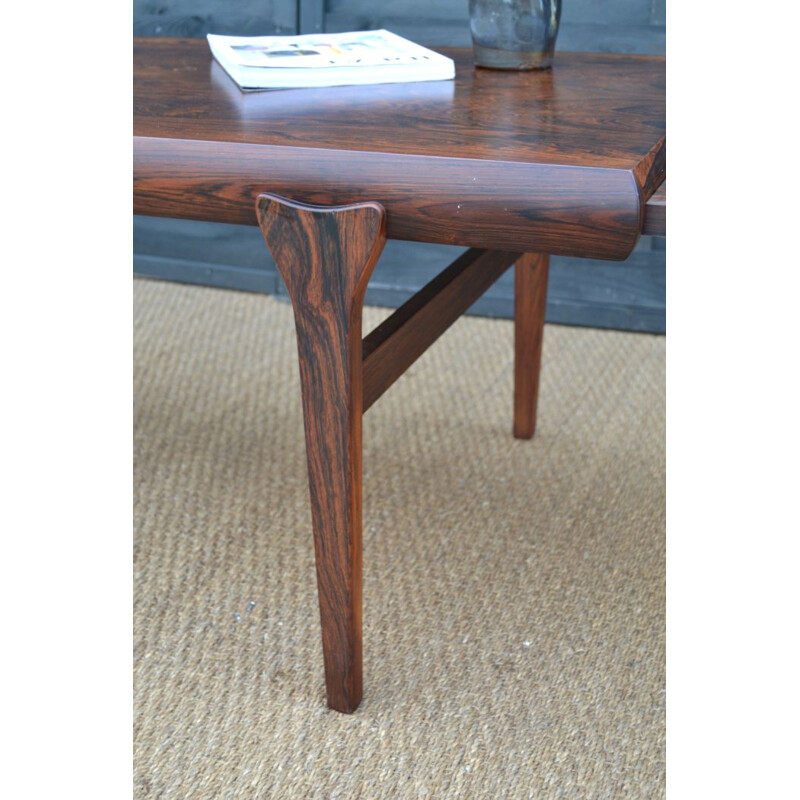 Vintage rosewood coffee table by Johannes Andersen 1960s