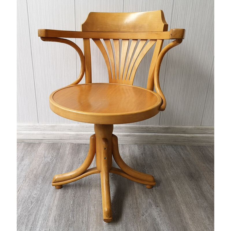 Vintage wooden swivel chair