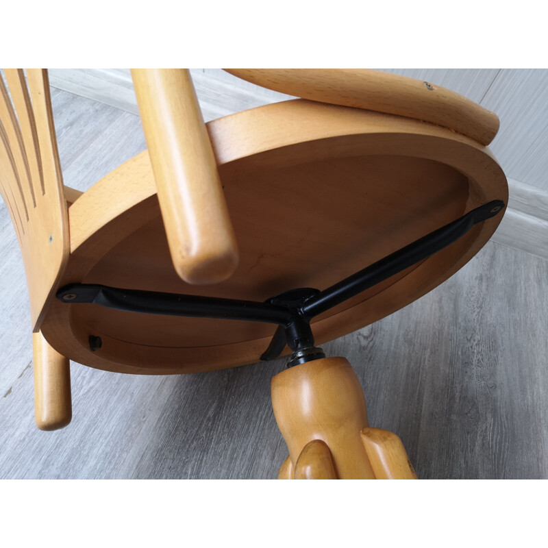 Vintage wooden swivel chair