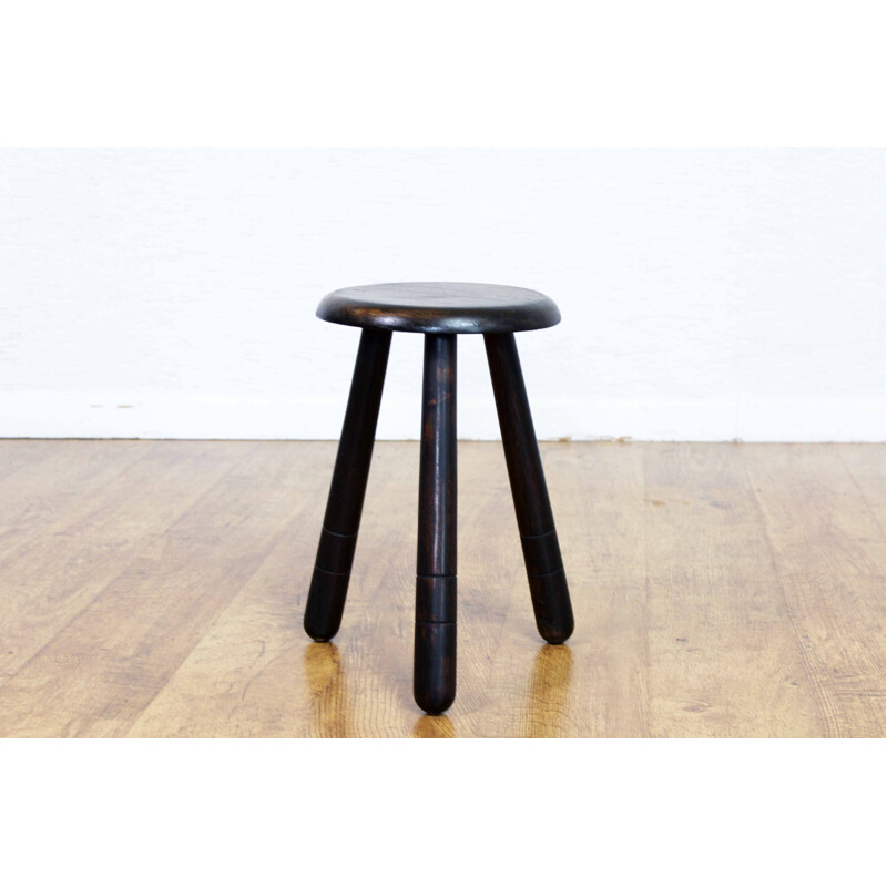 Vintage stool in solid beech wood