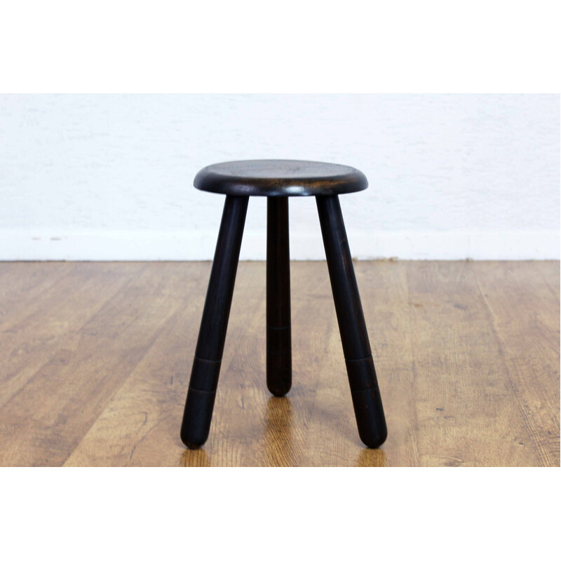 Vintage stool in solid beech wood