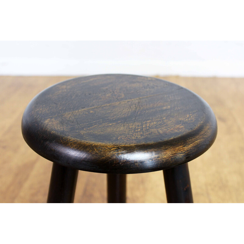 Vintage stool in solid beech wood