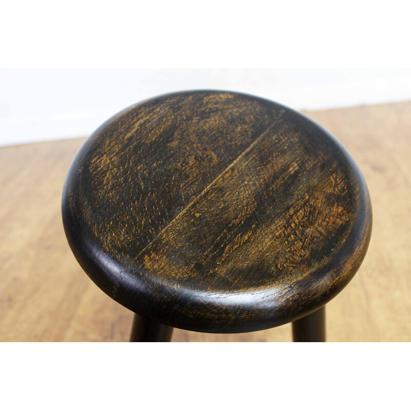 Vintage stool in solid beech wood