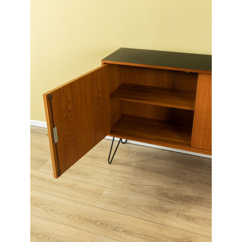 Vintage teak veneer sideboard with three doors Germany 1950s