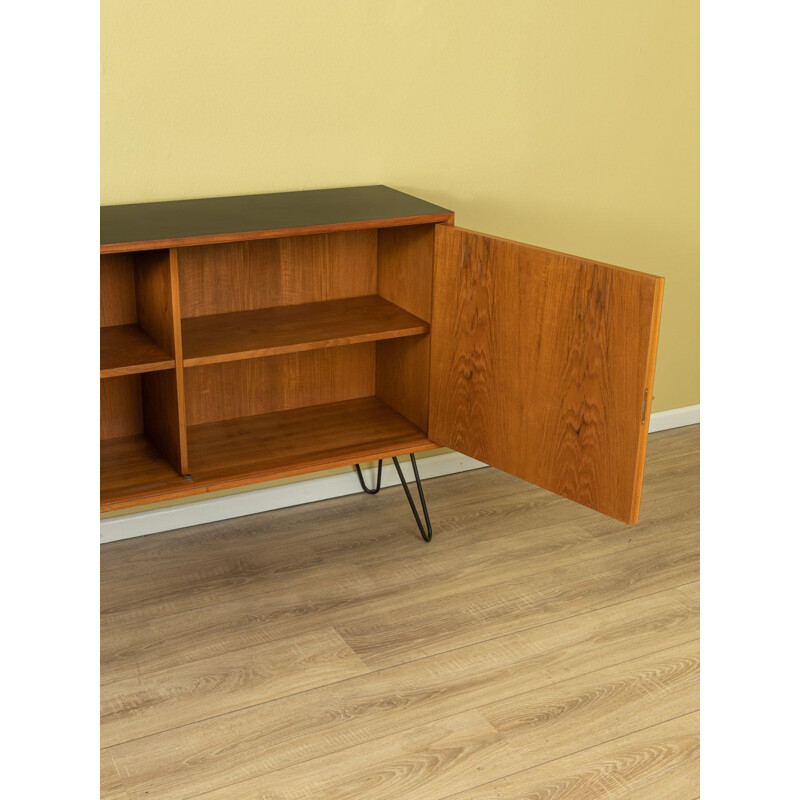 Vintage teak veneer sideboard with three doors Germany 1950s