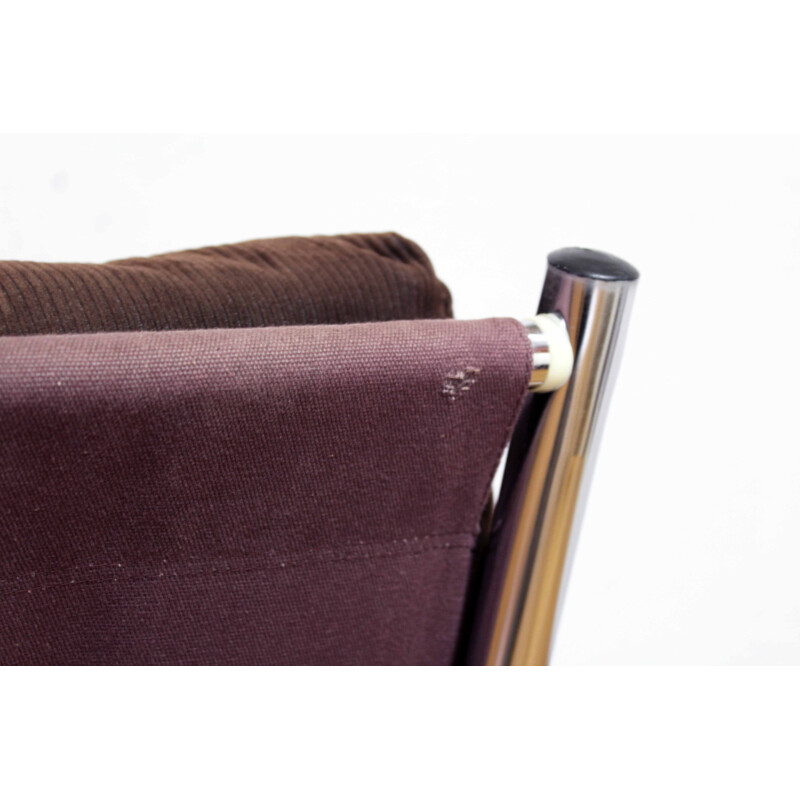 Vintage armchair in velvet and metal tubular structure 1970s