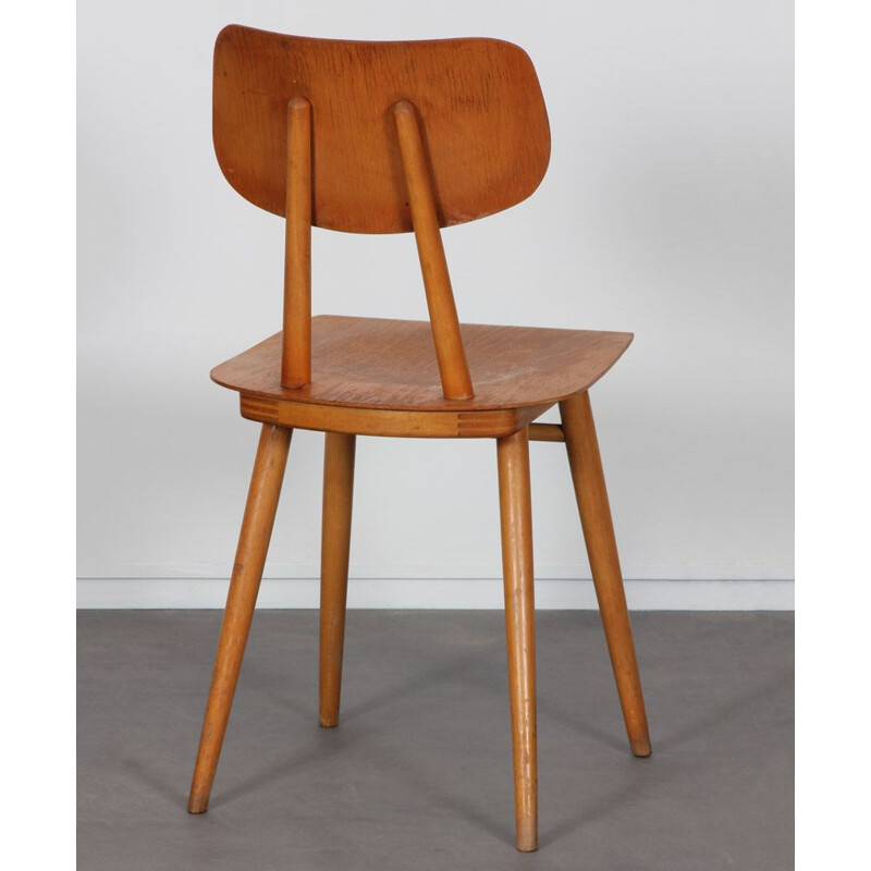 Paire de chaises vintage en bois produites par Ton, 1960