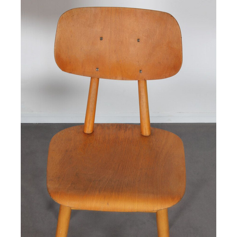 Paire de chaises vintage en bois produites par Ton, 1960