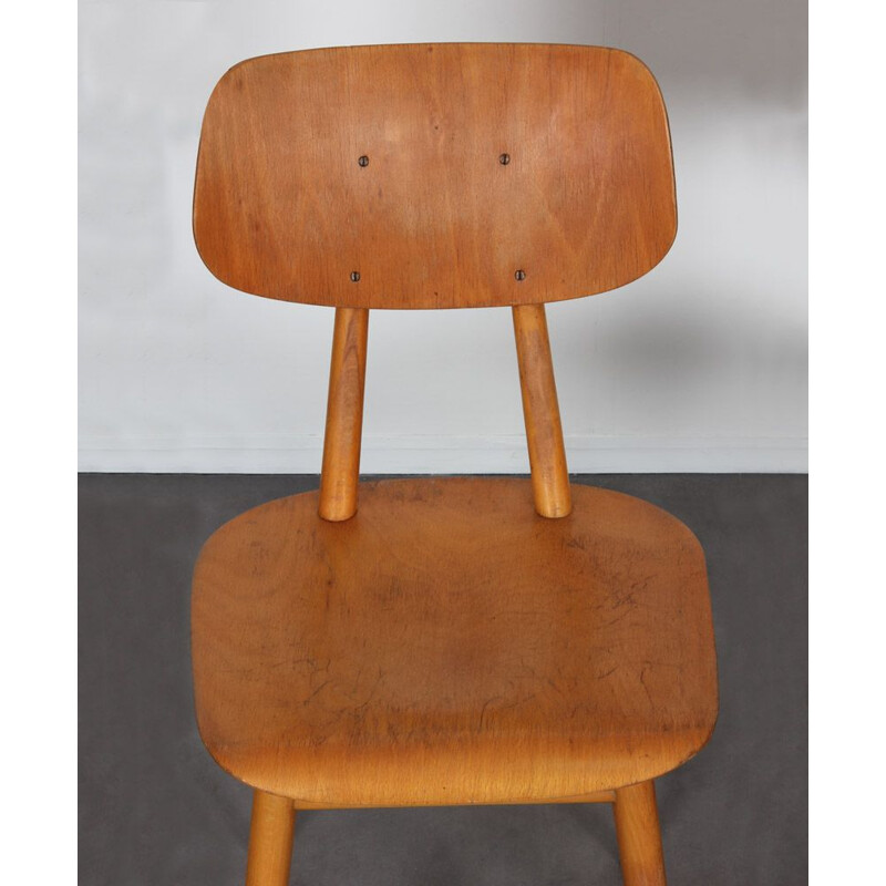 Paire de chaises vintage en bois produites par Ton, 1960