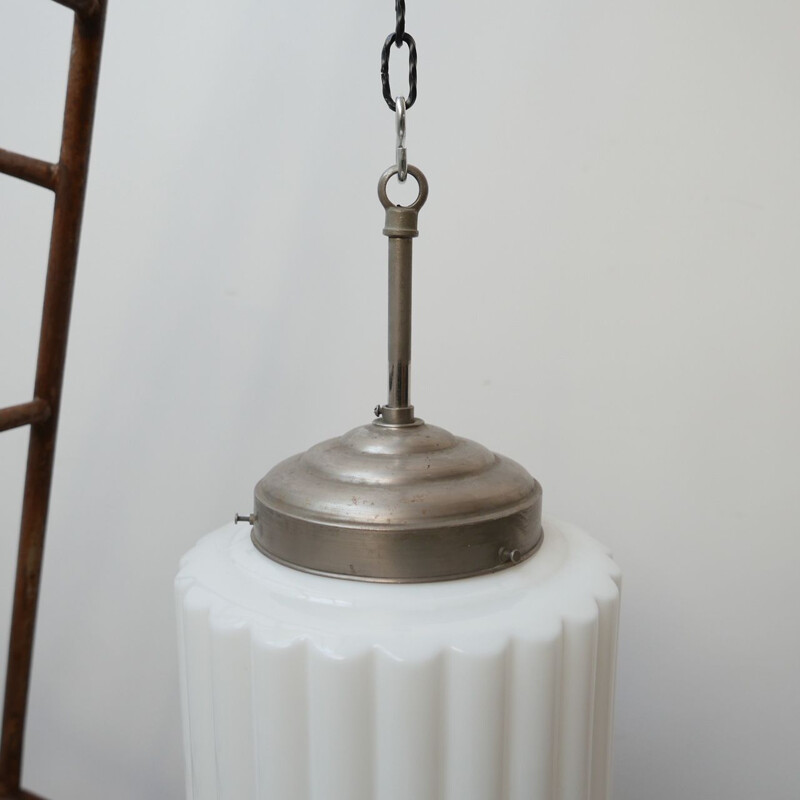 Vintage art deco tweekleurige hanglamp, Amerika 1930