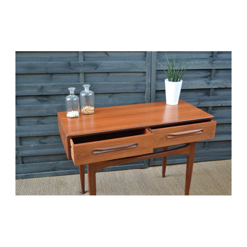 G Plan Fresco console in teak and brass, Victor B WILKINS - 1950s