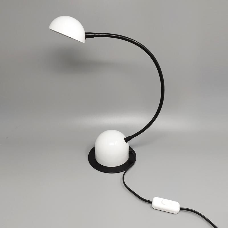 Vintage white table lamp by Veneta Lumi, Italy 1970