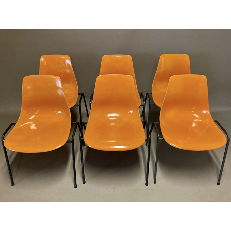 Set of 6 vintage chairs by Georg Leowald 1960s