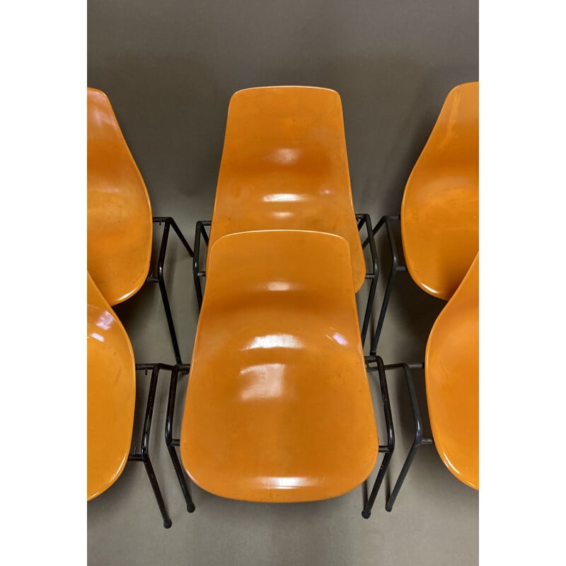 Set of 6 vintage chairs by Georg Leowald 1960s