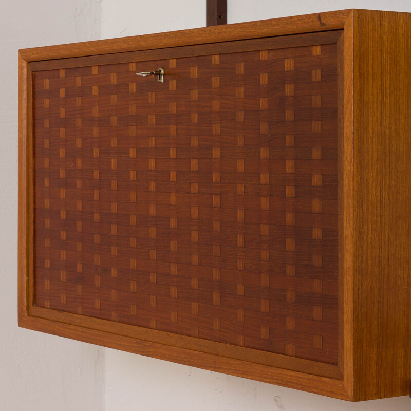 Vintage teak wall unit by Cadovius Denmark 1960s