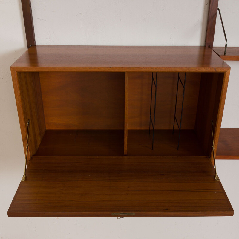 Vintage teak wall unit by Cadovius Denmark 1960s