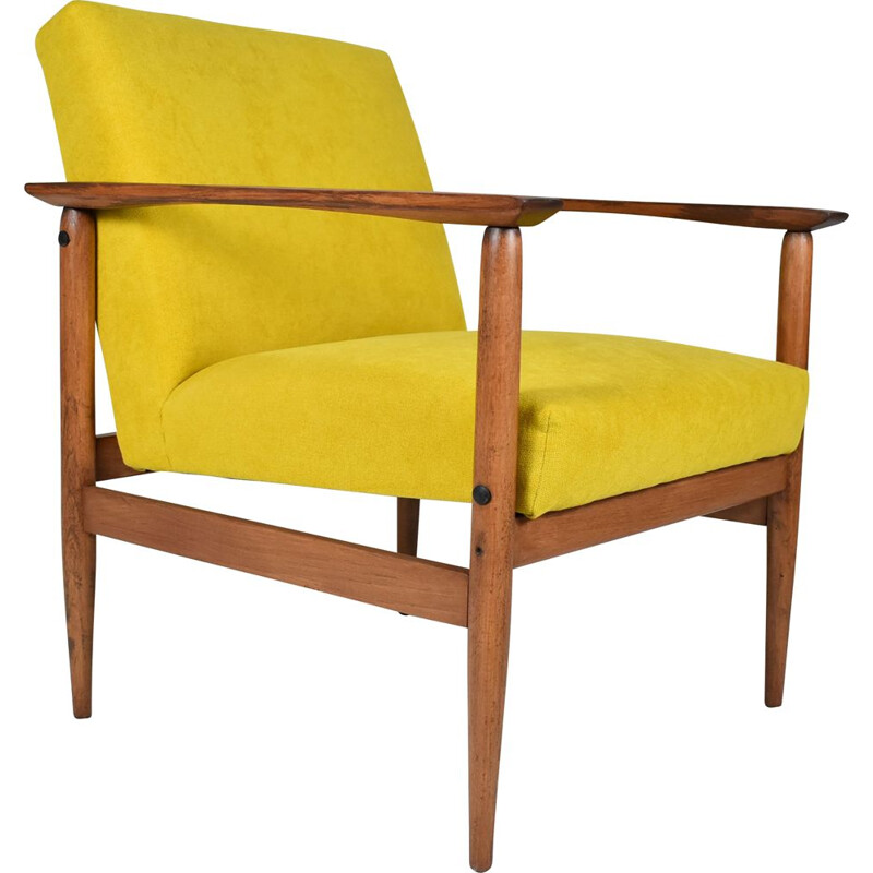 Vintage yellow armchair type 300-190 by Radomsko 1970