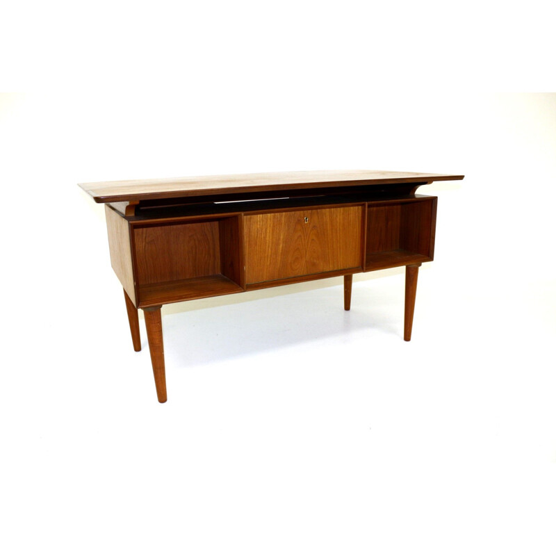 Tavolo da scrivania vintage in teak Kai Kristiansen Danimarca 1960