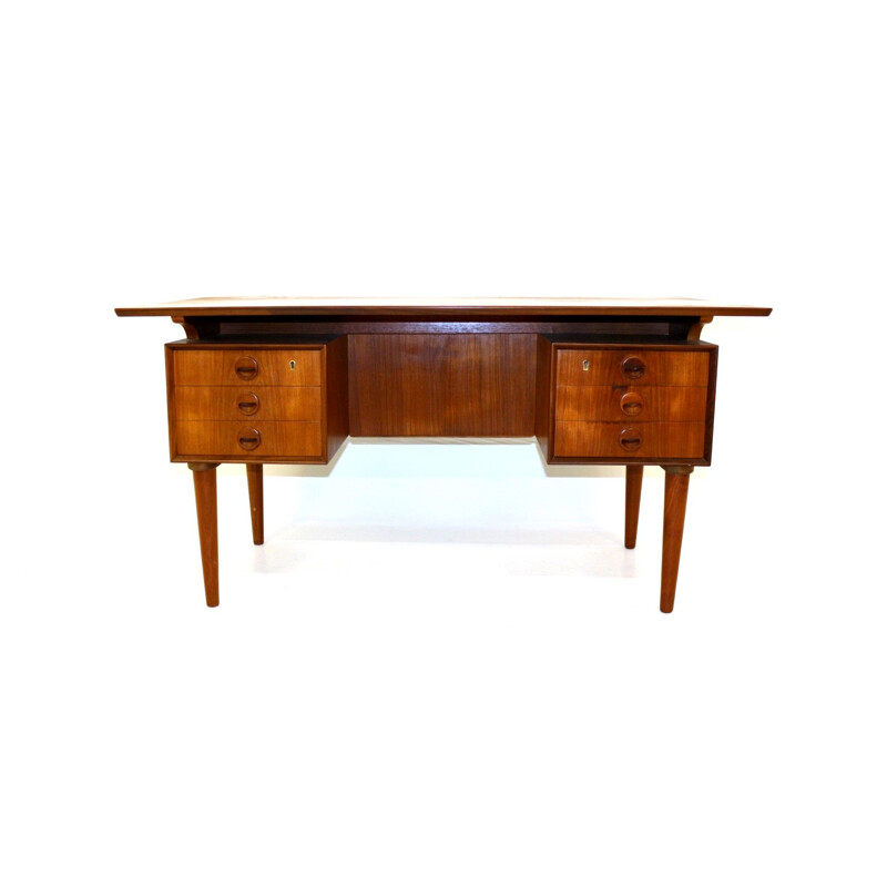 Table de bureau vintage en teck Kai Kristiansen Danemark 1960