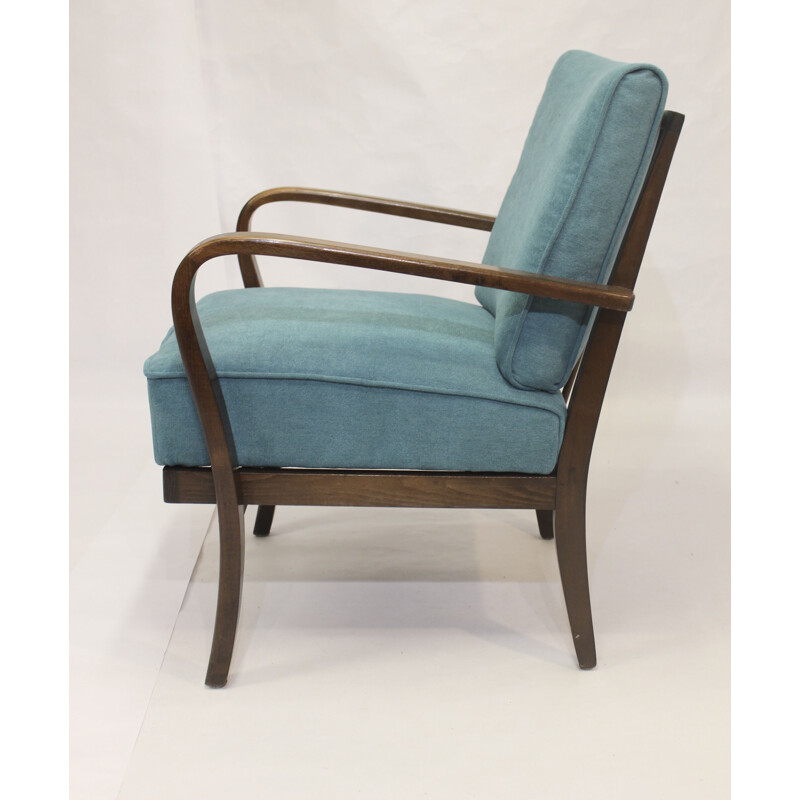 Vintage bentwood armchair by Jindřich Halabala 1950s