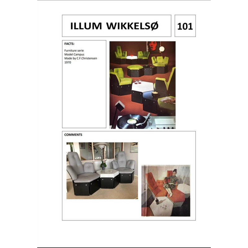 Juego de sillón y mesa vintage de Illum Wikkelsø 1970