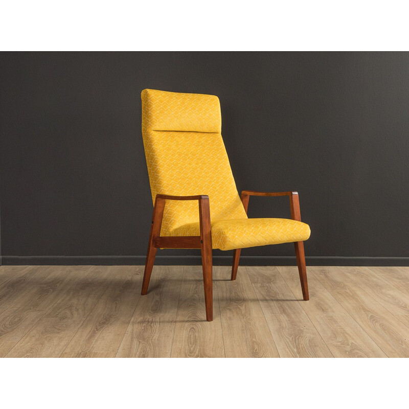 Vintage armchair  stained beechwood Dark brown 1950s