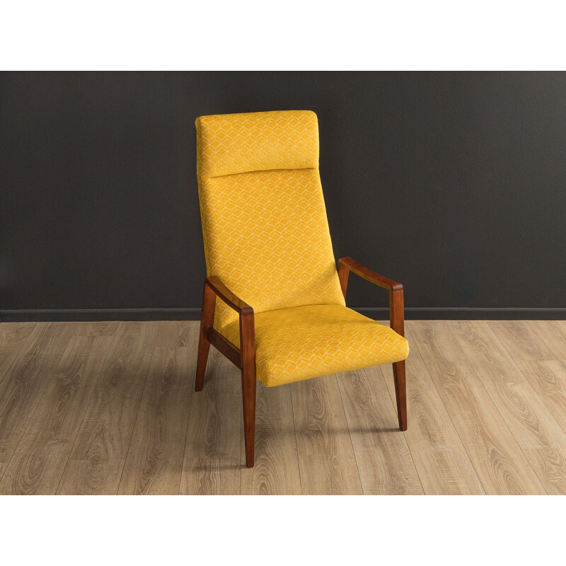 Vintage armchair  stained beechwood Dark brown 1950s