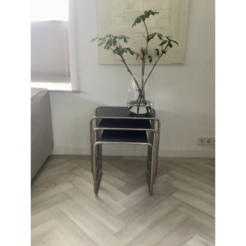 Vintage nesting table by Bauhaus Marcel Breurer 1980s