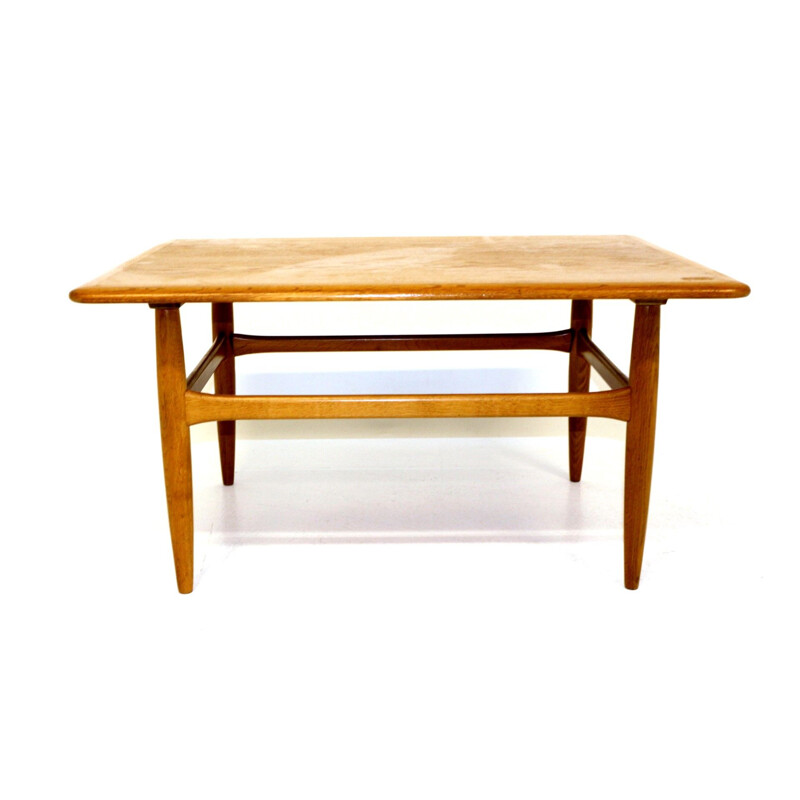 Mesa de centro vintage de roble de Kurt Östervig para jason, Dinamarca 1960