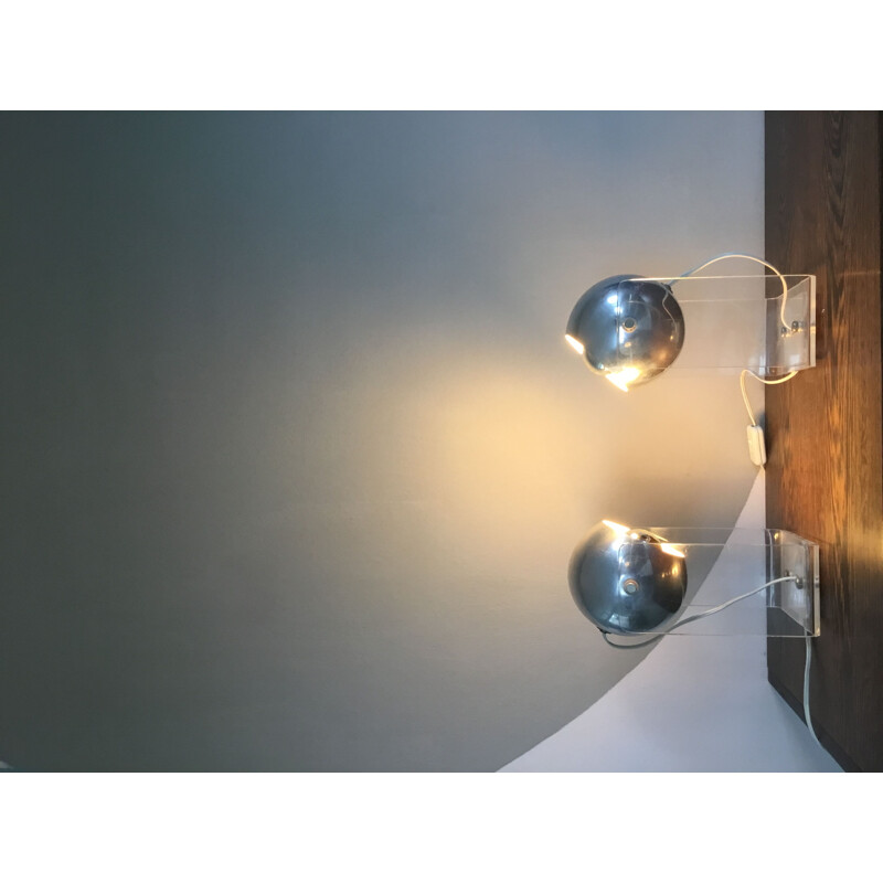Coppia di lampade da tavolo vintage Gino Sarfatti 1960