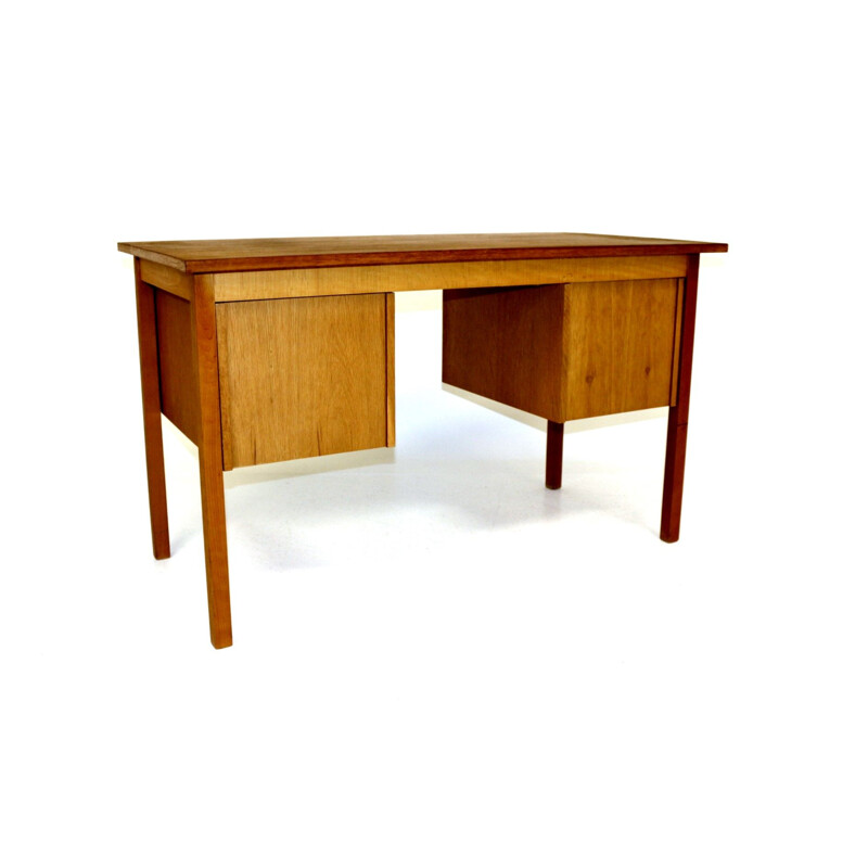 Scandinavian oak desk table, Sweden 1960