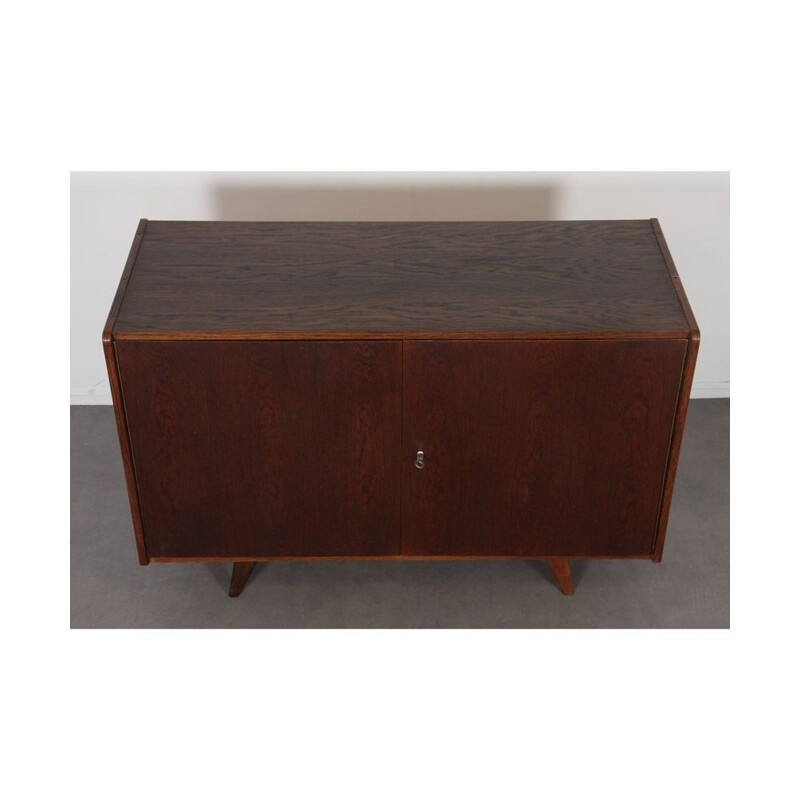 Vintage dark oak chest of drawers by Jiri Jiroutek 1960s