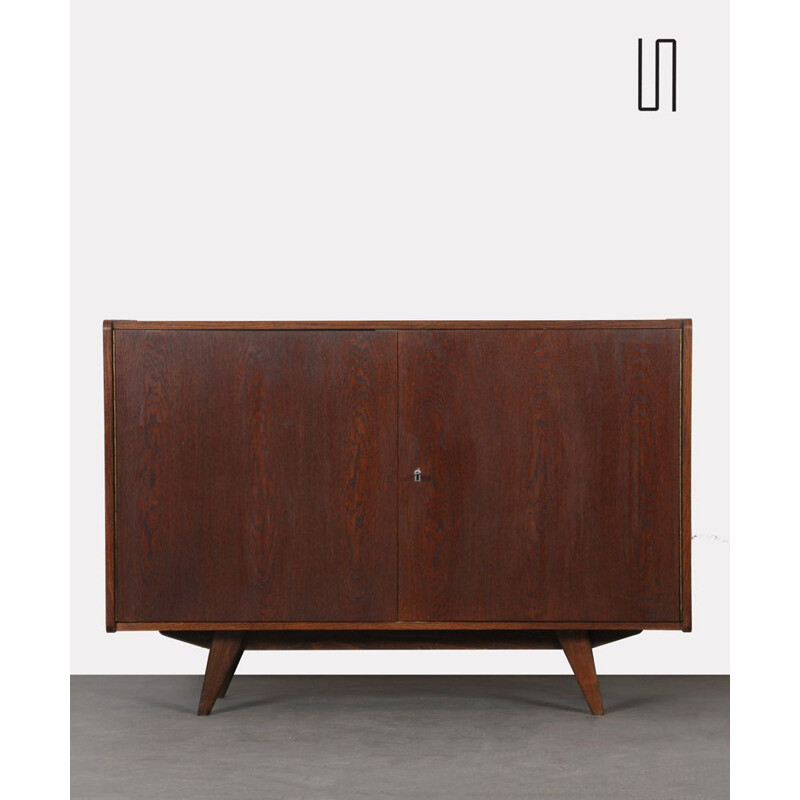 Vintage dark oak chest of drawers by Jiri Jiroutek 1960s