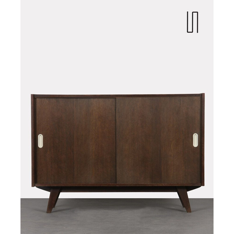 Vintage dark oak chest of drawers by Interier Praha Thèque 1960s