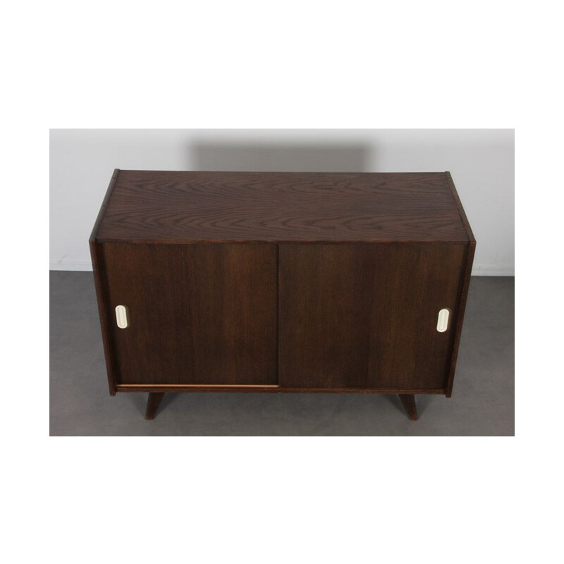 Vintage dark oak chest of drawers by Interier Praha Thèque 1960s